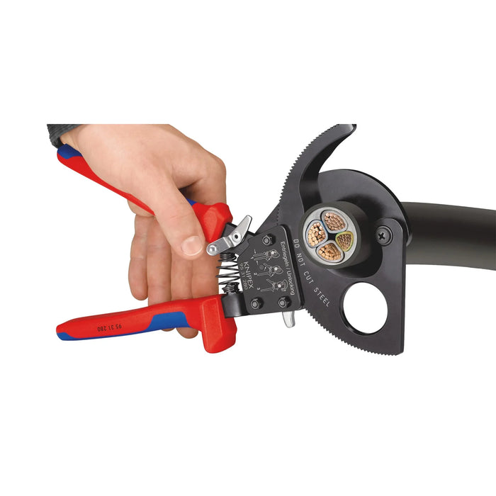 KNIPEX 95 31 280 Ratchet Action Cable Cutter, 280mm - 95 31 280