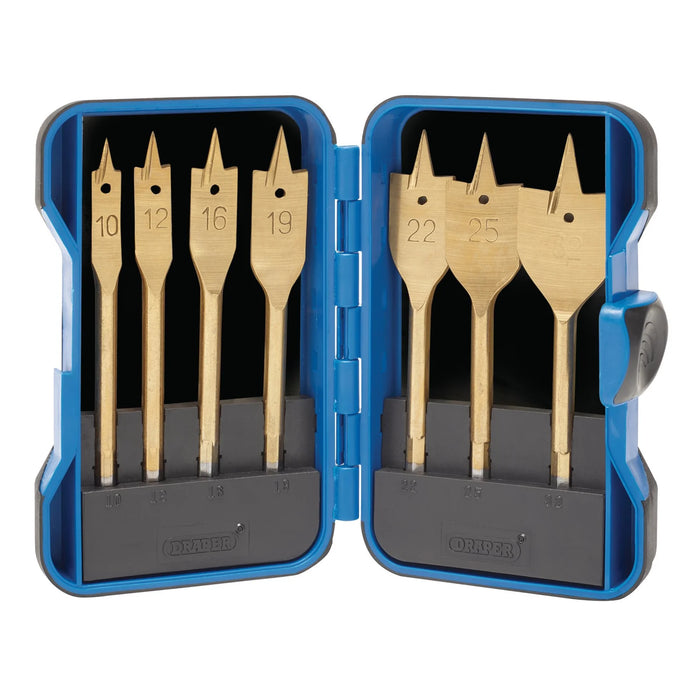 Draper Titanium Nitride Coated Flat Wood Bit Set (7 Piece) - EBS7WOOD