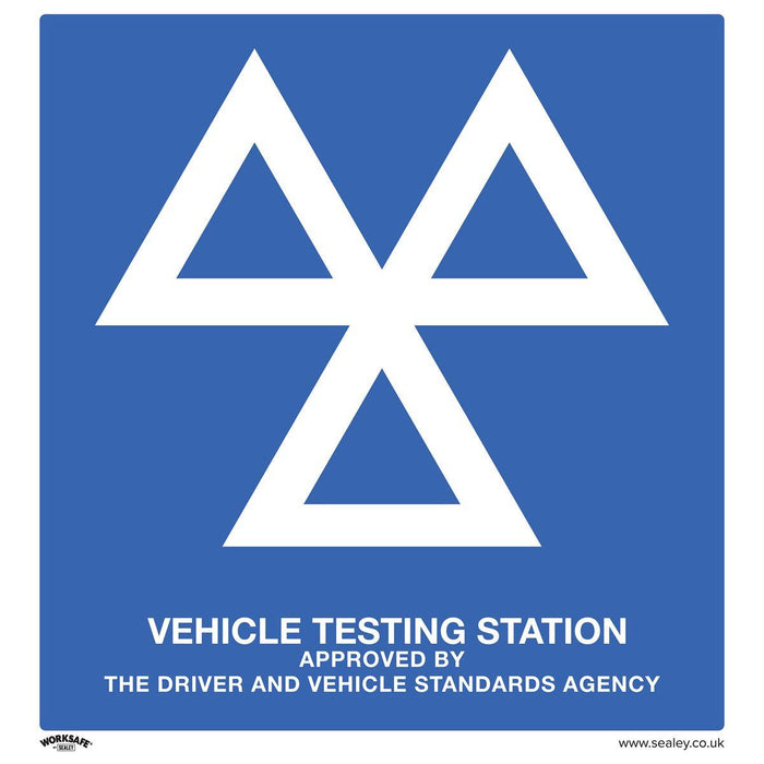 Sealey Warning Safety Sign MOT Testing Station Rigid Plastic SS51P1 Sealey - Town Tools 