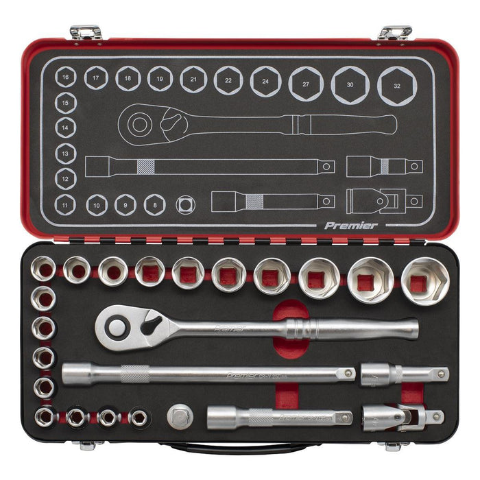 Sealey Premier Platinum Premier Platinum Socket Set 1/2"Sq Drive 24pc AK7924 Sealey Premier Platinum - Town Tools 