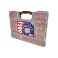 Forgefix Organiser Pro Multi-Purpose Wood Screw Kit, 1200 Piece