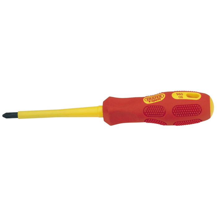 Draper VDE Approved Fully Insulated Cross Slot Screwdriver, No.2 x 100mm (Sold L