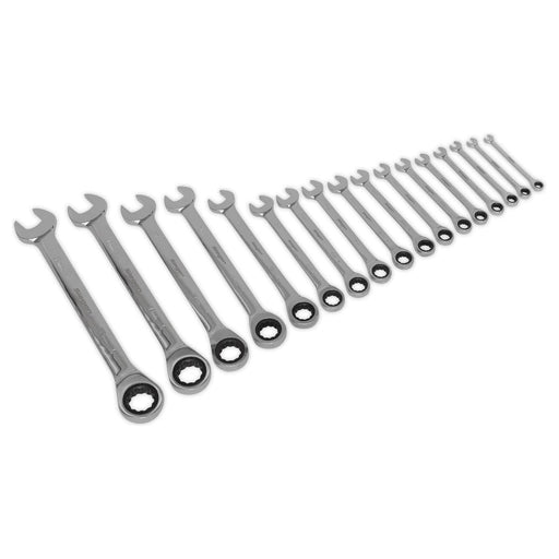 Sealey Combination Ratchet Spanner Set 17pc Metric S01156 Sealey - Town Tools 