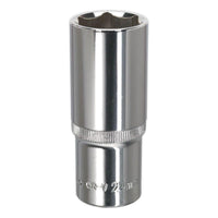 Sealey WallDrive Socket 24mm Deep 1/2"Sq Drive Fully Polished SP1224D