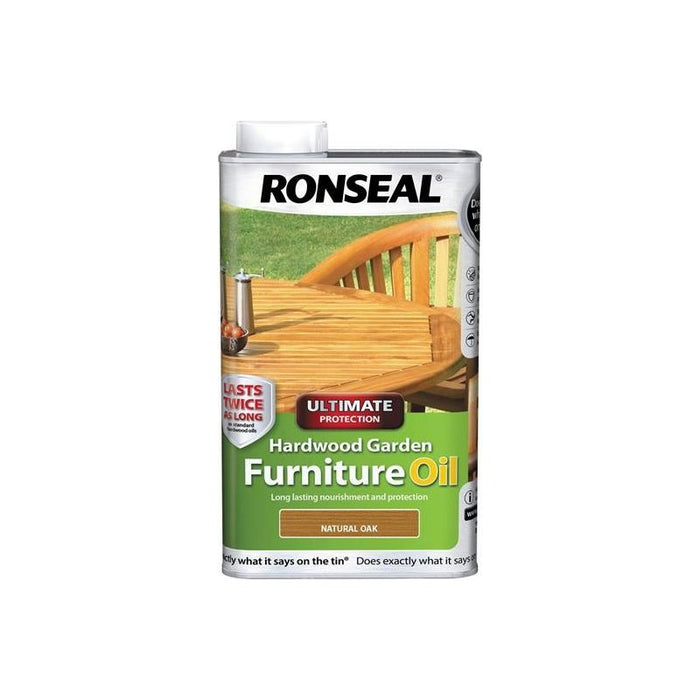 Ronseal Ultimate Protection Hardwood Garden Furniture Oil Natural Oak 1 litre Ronseal - Town Tools