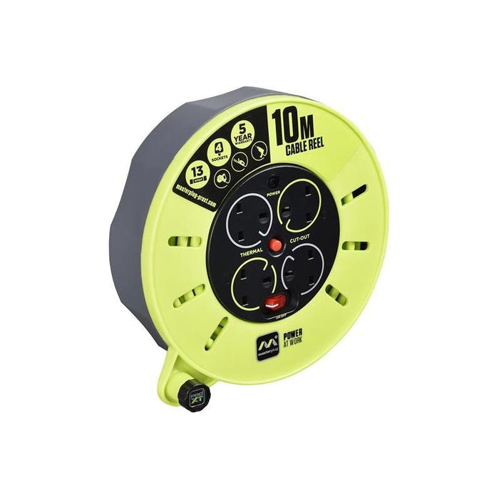 Masterplug PRO-XT Cassette Cable Reel 240V 13A 4-Socket 10m Masterplug - Town Tools