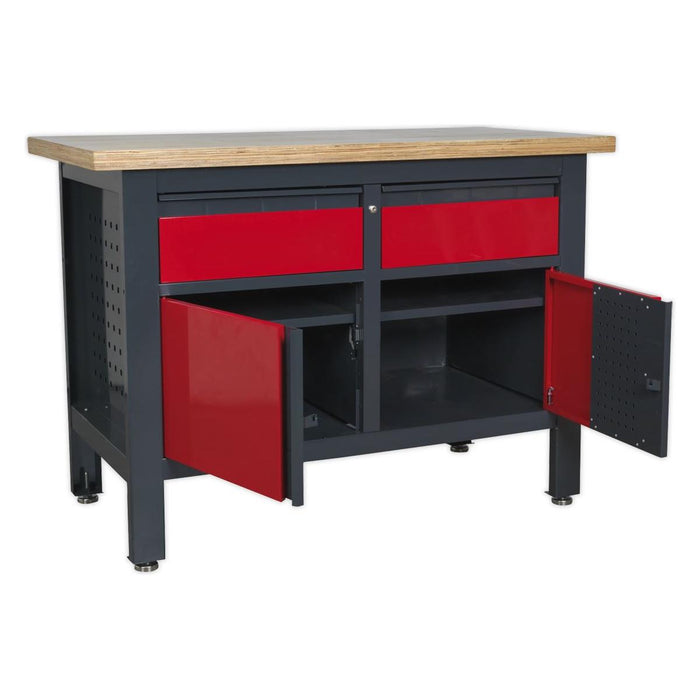 Sealey Workstation with 2 Drawers & 2 Cupboards AP1372A Sealey - Town Tools 