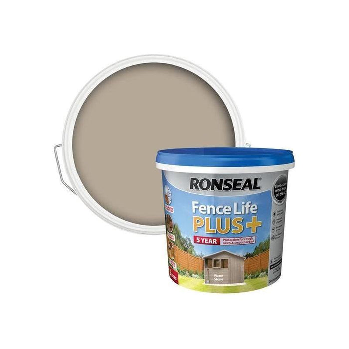 Ronseal Fence Life Plus+ Warm Stone 5 litre Ronseal - Town Tools