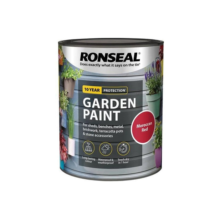 Ronseal Garden Paint Moroccan Red 750ml Ronseal - Town Tools