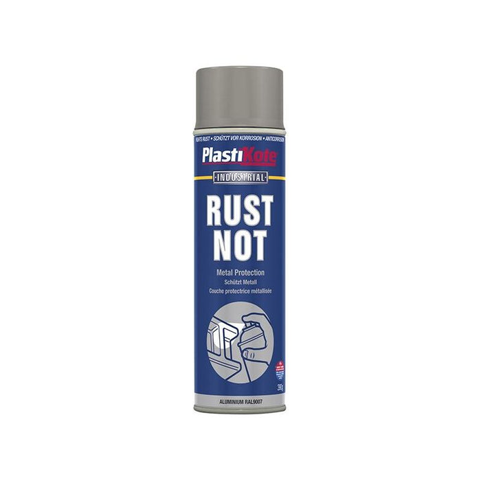 Plastikote Rust Not Spray Matt Aluminium 500ml PlastiKote - Town Tools