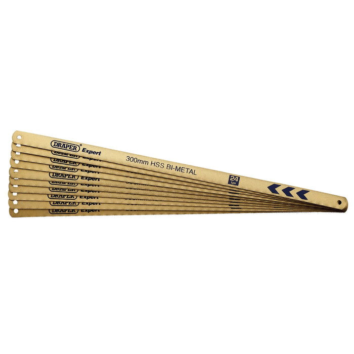 Draper Expert Bi-metal Hacksaw Blades, 300mm, 24tpi (Pack of 10) - 736/10