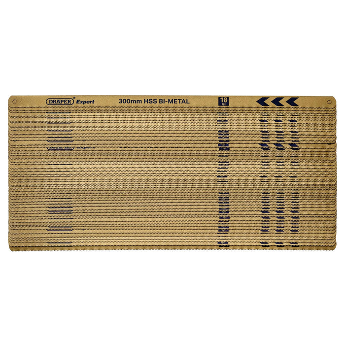 Draper Expert Bi-Metal Hacksaw Blades, 300mm, 18tpi (Box of 50) - 736/50