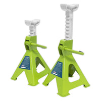 Sealey AXLe Stands (Pair) 2 Tonne Capacity per Stand Ratchet Type Hi-Vis Green