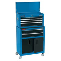 Draper Combined Roller Cabinet and Tool Chest, 6 Drawer, 24", Blue - RCTC6/B