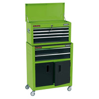 Draper Combined Roller Cabinet and Tool Chest, 6 Drawer, 24", Green - RCTC6/G