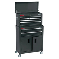 Draper Combined Roller Cabinet and Tool Chest, 6 Drawer, 24", Black - RCTC6/BK