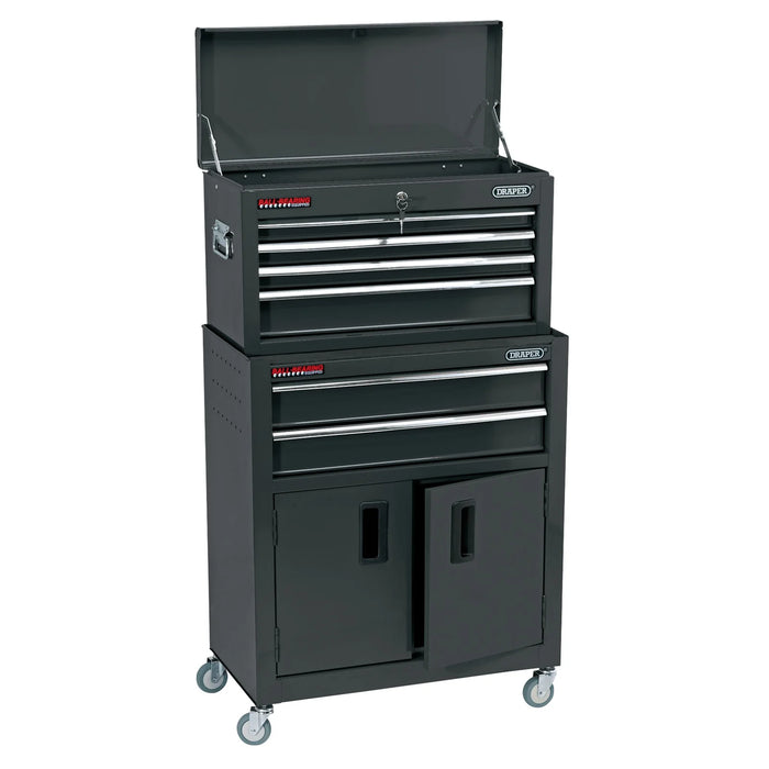 Draper Combined Roller Cabinet and Tool Chest, 6 Drawer, 24", Black - RCTC6/BK