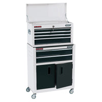 Draper Combined Roller Cabinet and Tool Chest, 6 Drawer, 24", White - RCTC6/W