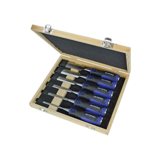 Faithfull Soft Grip Chisel Set + Storage Box, 6 Piece Faithfull - Town Tools