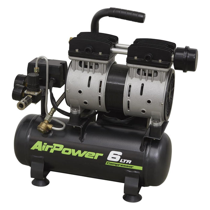 Sealey Low Noise Air Compressor 6L Direct Drive 0.7hp SAC0607S Sealey - Town Tools 