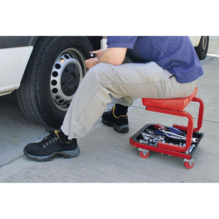 Sealey Mechanic's Utility Seat Deluxe SCR9 Sealey - Town Tools 