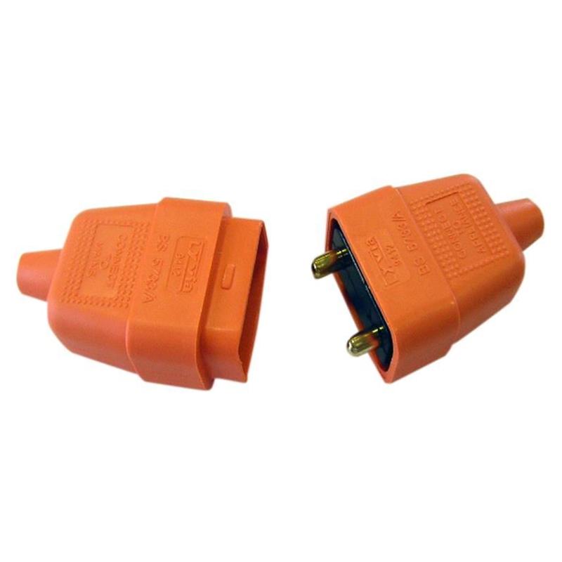 Dencon 2 Pin Rubber Connector Plug 10A Orange Dencon - Town Tools