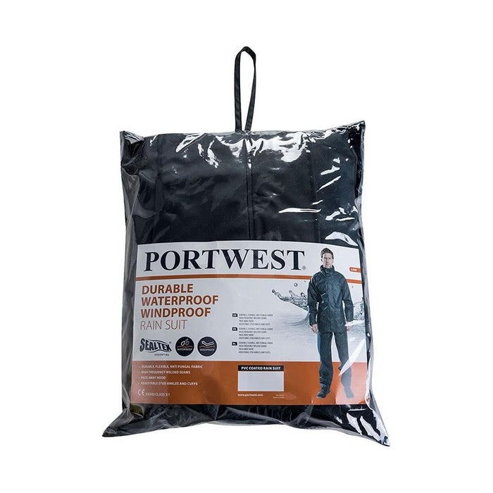 Portwest Sealtex Essential Rain Suit (2 Piece) - Navy - Small