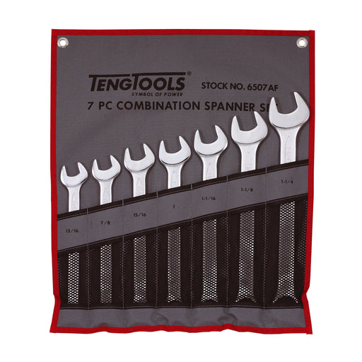 Teng Tools Combination Spanner Set 13/16"-1 1/4" Tool Roll 7 Pieces Teng Tools - Town Tools 