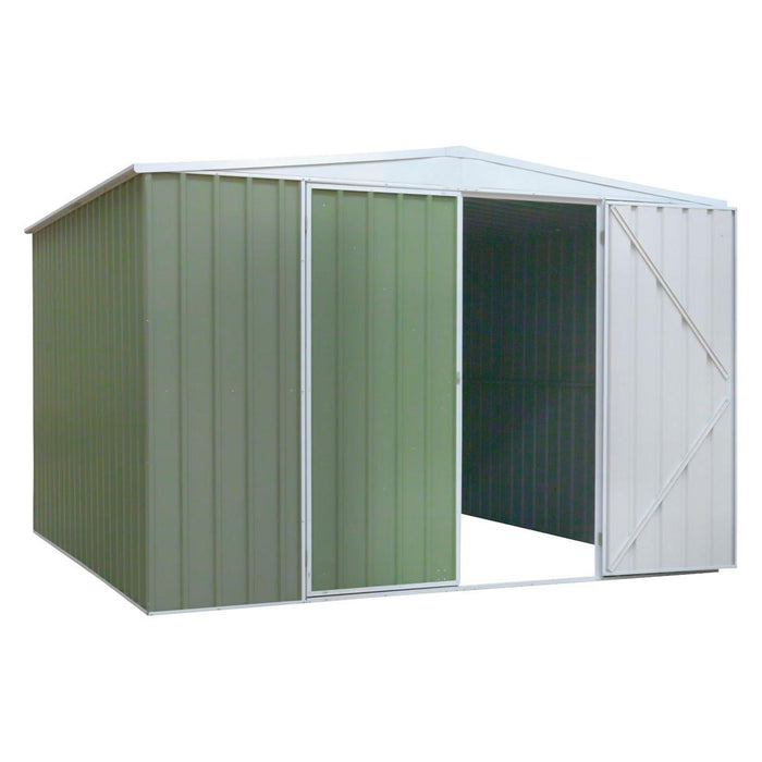 Dellonda Galvanised Steel Metal Garden Shed - Green Dellonda - Town Tools 