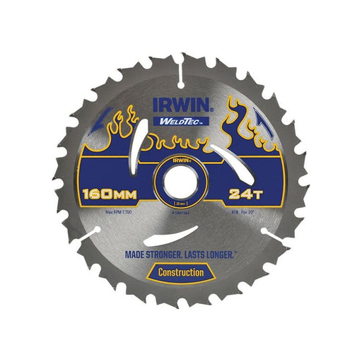 Irwin® Weldtec Circular Saw Blade 160 x 20mm x 24T ATB IRWIN® - Town Tools