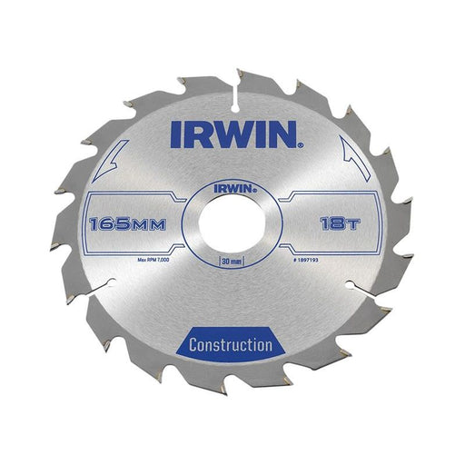 Irwin® Construction Circular Saw Blade 165 x 30mm x 18T ATB IRWIN® - Town Tools