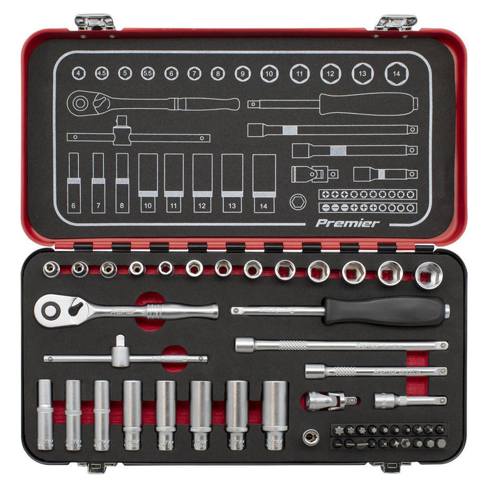 Sealey Premier Platinum Premier Platinum Socket Set 1/4"Sq Drive 49pc AK7920 Sealey Premier Platinum - Town Tools 