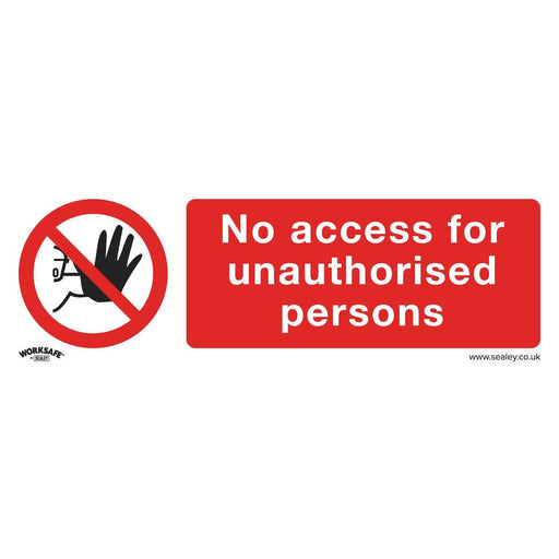 Sealey Prohibition Safety Sign No Access Self-Adhesive Vinyl Pack of 10 Sealey - Town Tools 