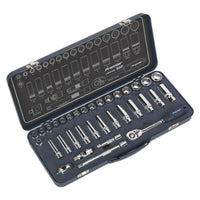 Sealey Socket Set 34pc 3/8"Sq Drive Lock-Onï 6pt Metric AK27481