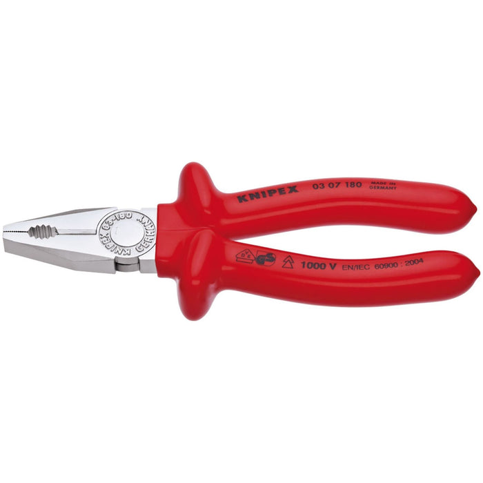 Draper Knipex 03 07 180 Fully Insulated S Range Combination Pliers, 180mm 21452 Draper - Town Tools 