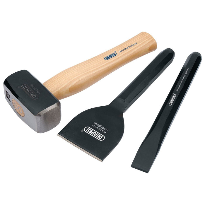 Draper Builders Kit with Hickory Handle (3 Piece) 26120 Draper - Town Tools 