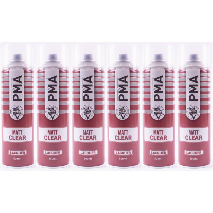 6x Autotek MATT Clear Laquer Spray Acrylic Top Coat 500ml