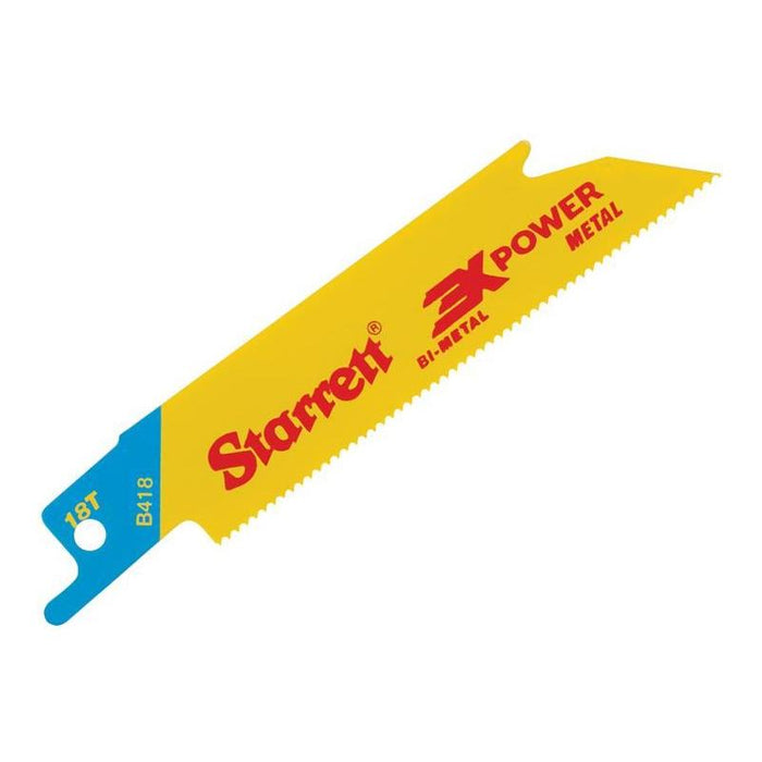 Starrett B418-5 Bi-Metal Reciprocating Blade, Metal Straight 100mm 18 TPI (Pack 5) Starrett - Town Tools