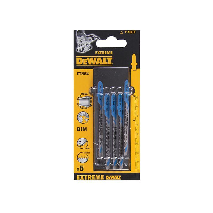 Dewalt Power Tools HSS Metal Cutting Jigsaw Blades Pack of 5 T118EOF DeWALT Power Tools - Town Tools