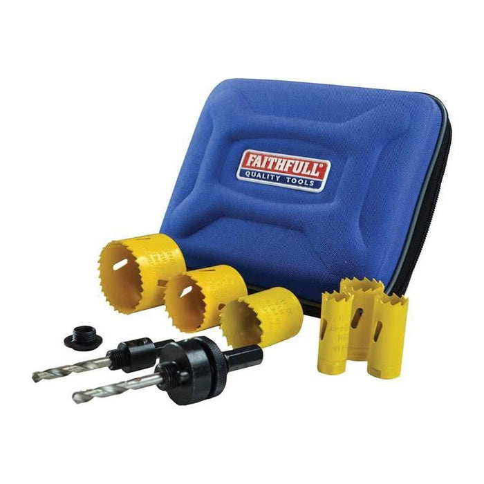 Faithfull Universal Varipitch Holesaw Electrician's Kit, 9 Piece 16-51mm Faithfull - Town Tools