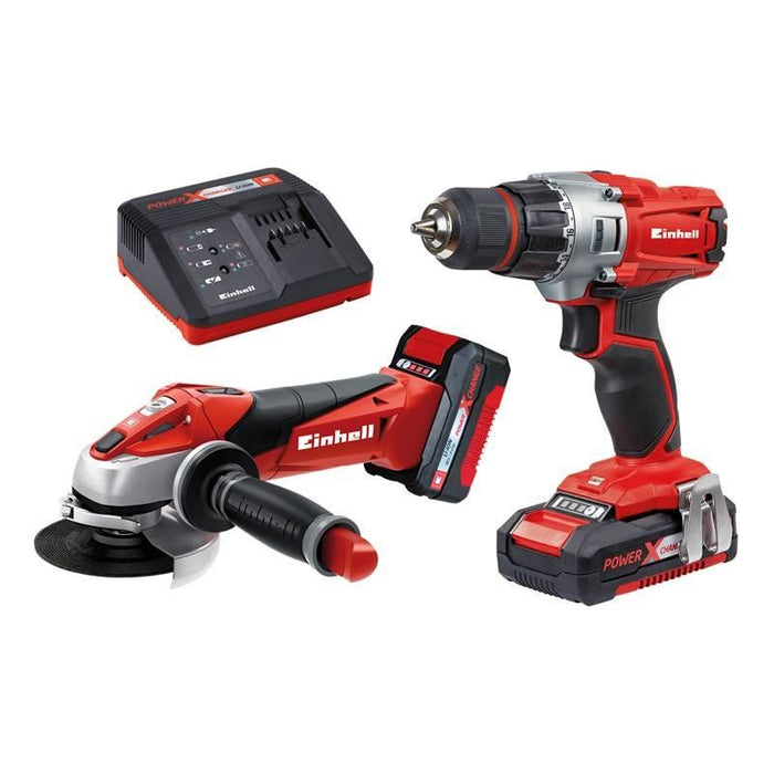Einhell TE-TK 18 Li Drill & Grinder Kit 18V 1 x 1.5Ah & 1 x 3.0Ah Li-ion Einhell - Town Tools