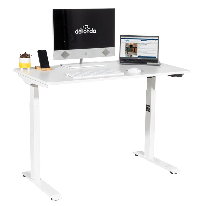 Dellonda Single Motor  Adjustable-Height Electric Sit/Stand Desk - White Desktop