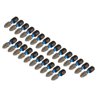 Draper Expert PZ-Type Impact Screwdriver Bits, No.2 x 25mm, 1/4" Hex (Pack of 25