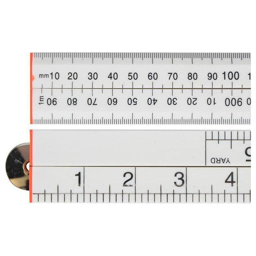 Faithfull Folding Rule White ABS Plastic 1m (36in) Faithfull - Town Tools
