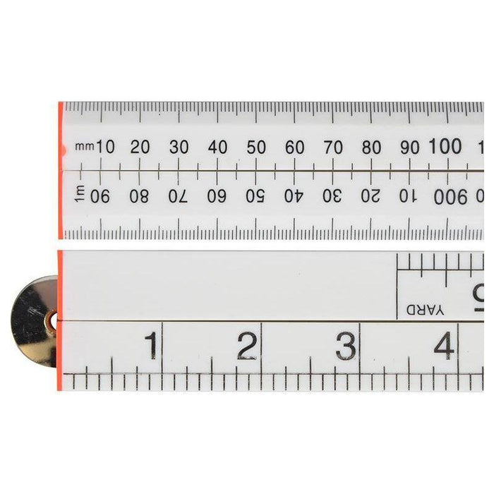 Faithfull Folding Rule White ABS Plastic 1m (36in) Faithfull - Town Tools