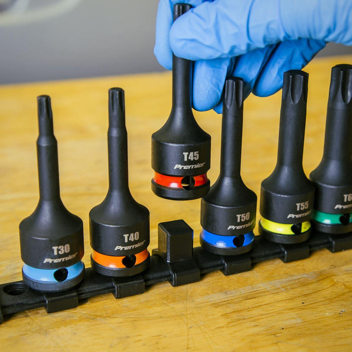 Sealey Premier Premier TRX-Star* Impact Socket Bit Set 1/2"Sq Drive 8pc AK56002 Sealey Premier - Town Tools 