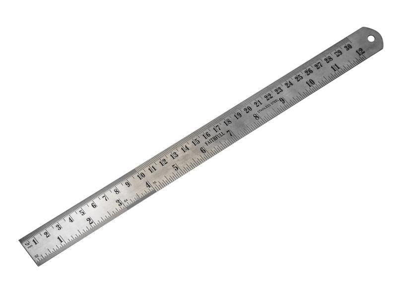 Faithfull Steel Rule 300mm / 12in x 25mm Faithfull - Town Tools