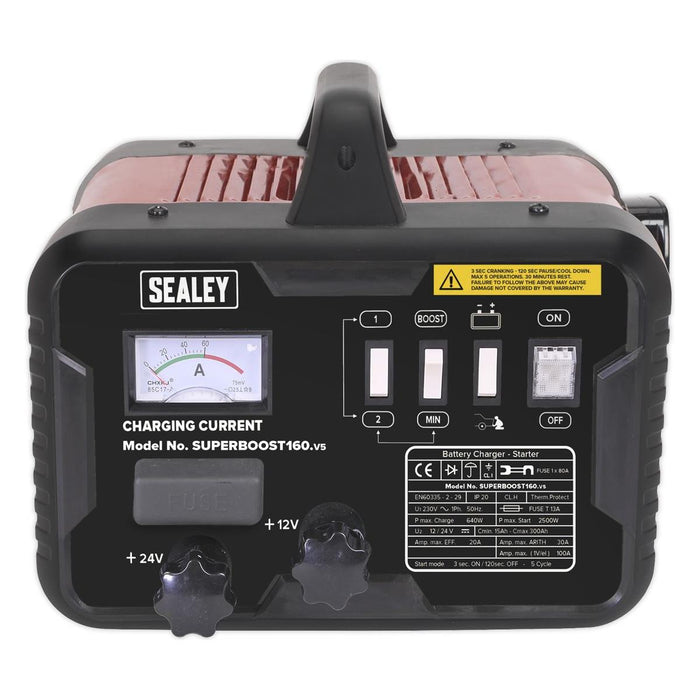 Sealey Starter/Charger 160/30Amp 12/24V 230V SUPERBOOST160 Sealey - Town Tools 