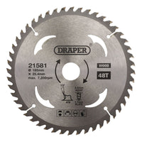 Draper TCT Circular Saw Blade for Wood, 185 x 25.4mm, 48T 21581
