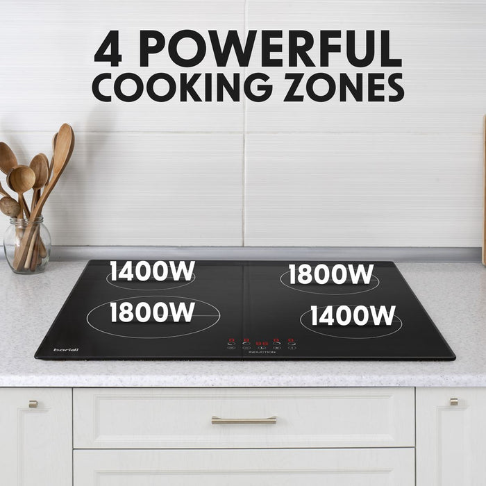 Baridi Integrated Induction Hob with 4 Cooking Zones 60cm 6800W Output